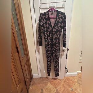 Victoria's Secret Black and Pink Floral Blouse